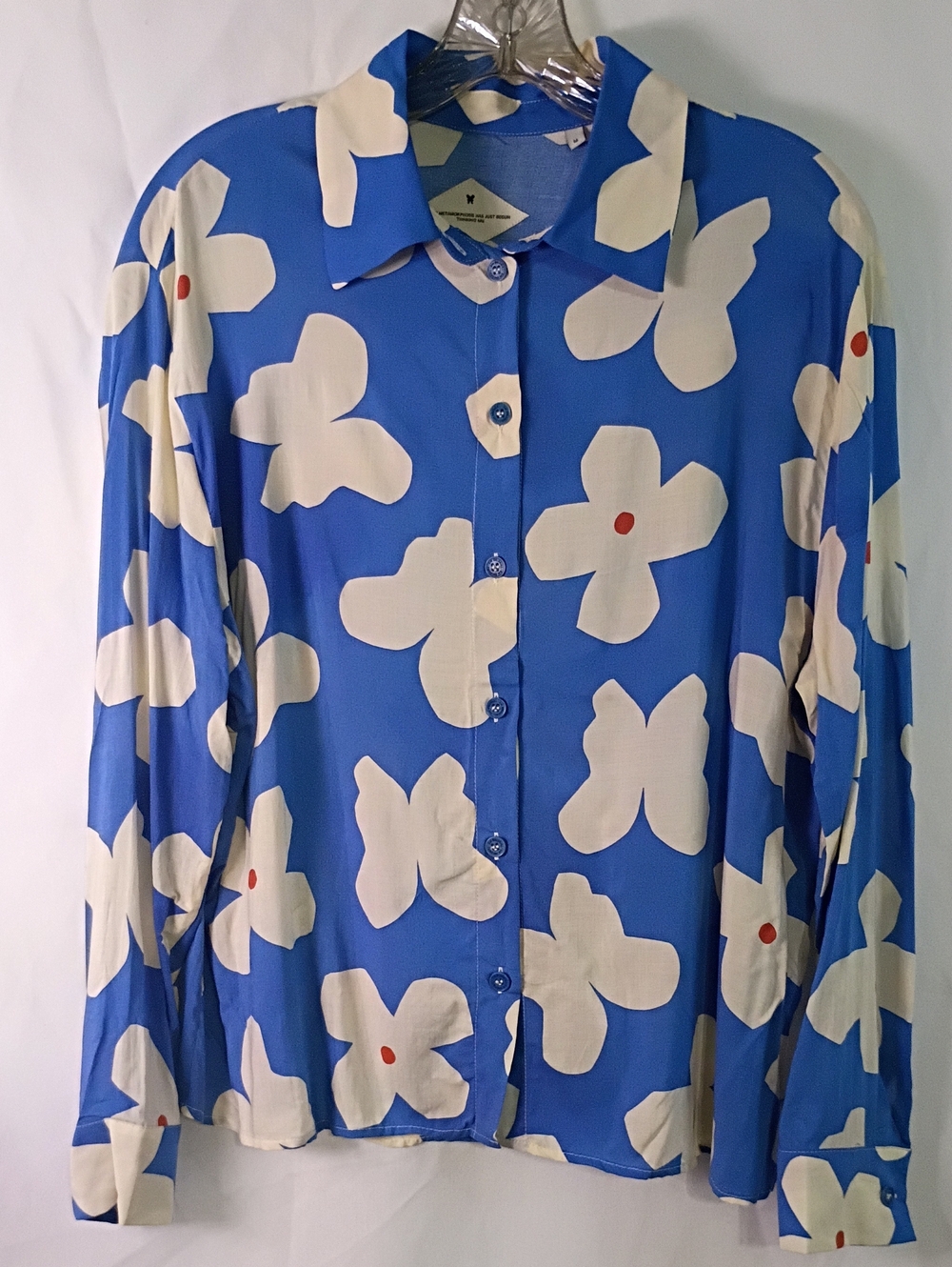 Thinking Mu Blue Floral Button-Up Blouse